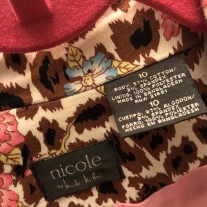 Nicole Miller floral and leopard print coat